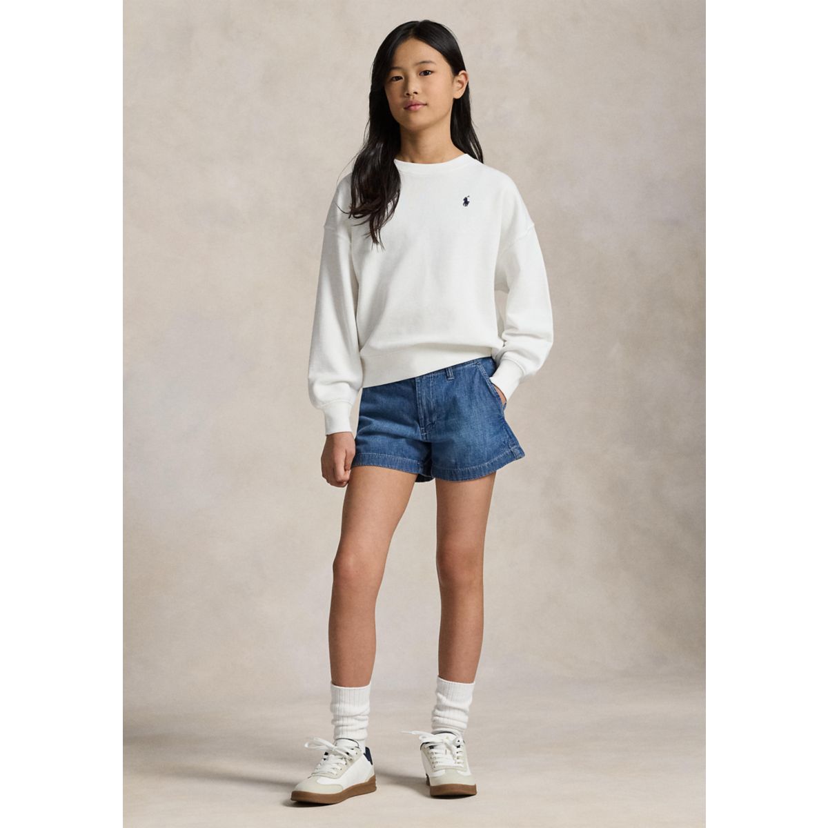 Girls 7-16 Indigo Cotton Denim Short - 3