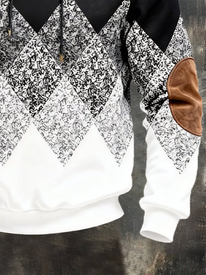 Sudadera vintage Color-Block Hooded para hombre