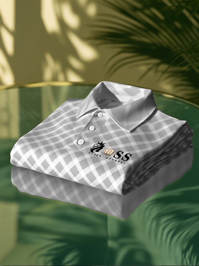 Camisa polo ejecutivo casual estampado para hombre