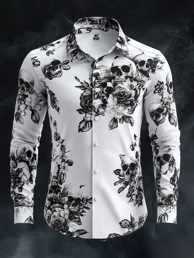 Camisa vintage Art Skull para hombre