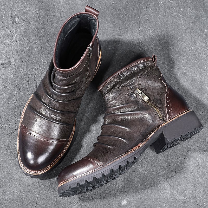Botas PU cuero retro casual cierre High-top Martins