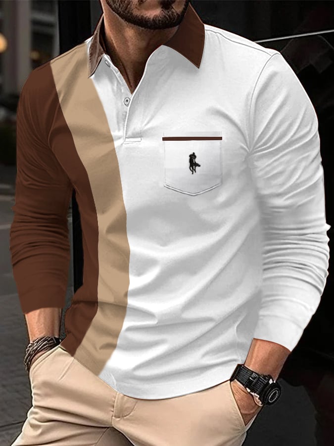 Camisa polo Contrast casual para hombre