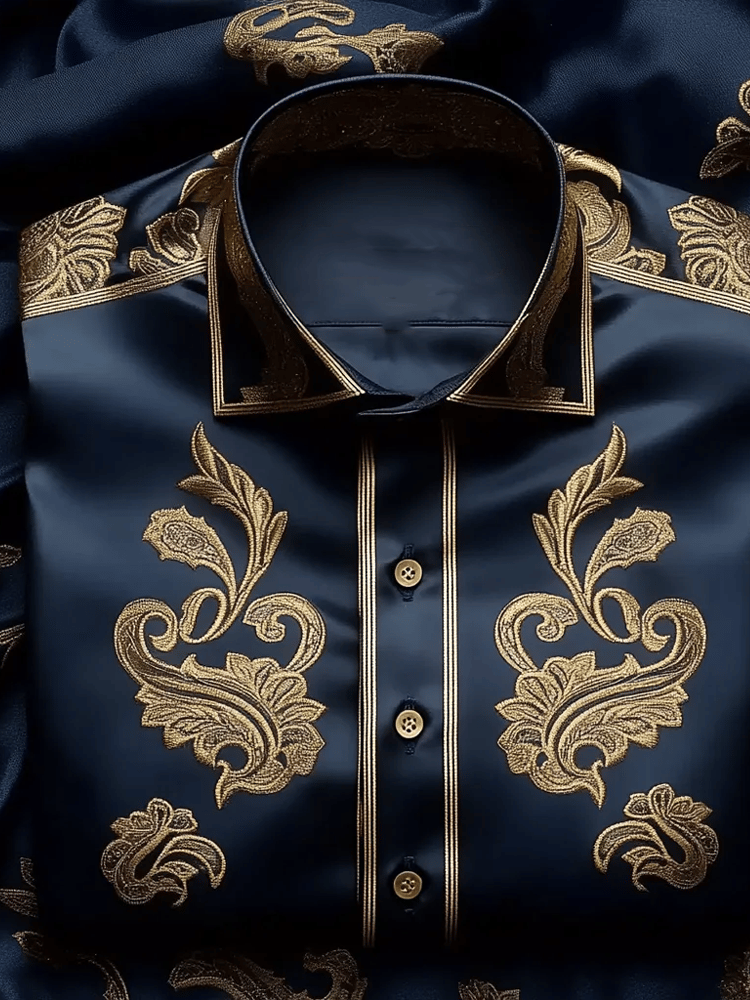 Camisa seda de lujo ejecutivo de manga larga para hombre
