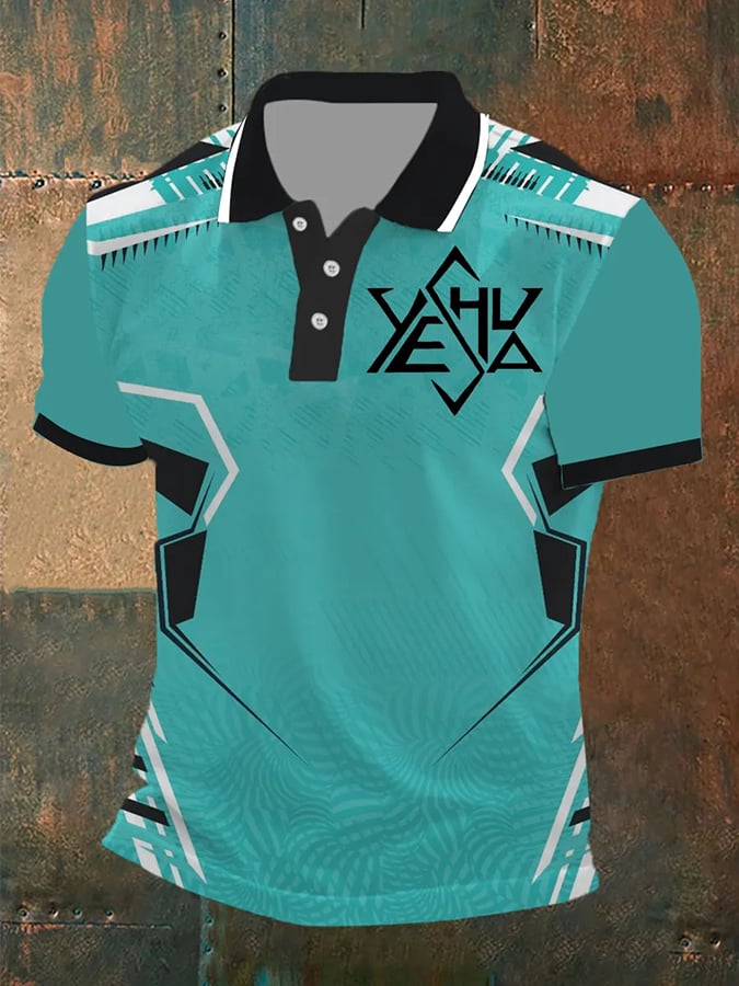 Camisa polo Man's retro Yeshua estampado
