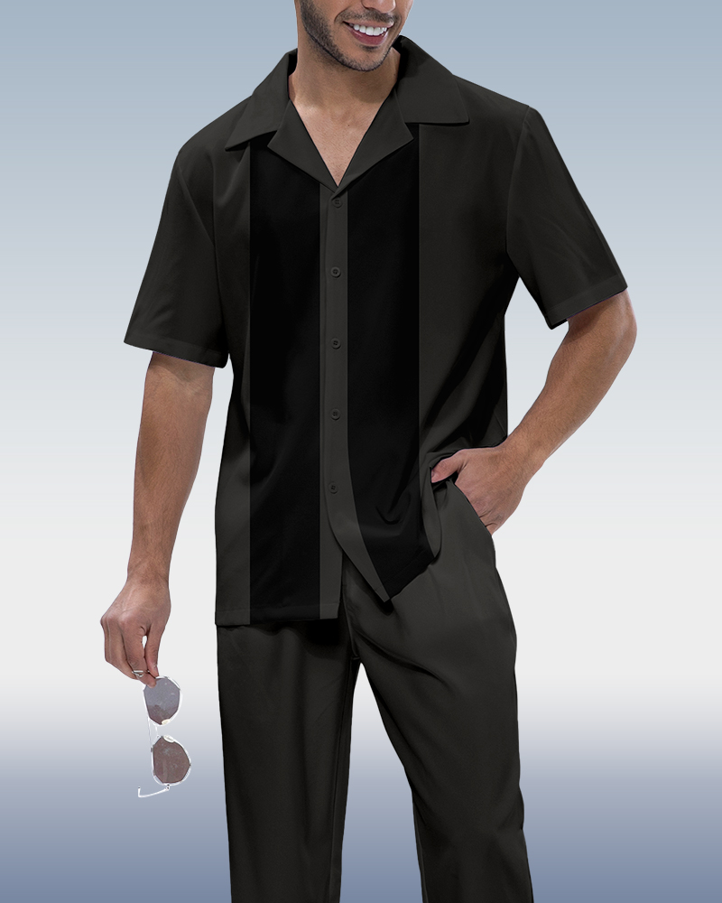 Camisa retro estampado de manga corta walking suit 944 para hombre