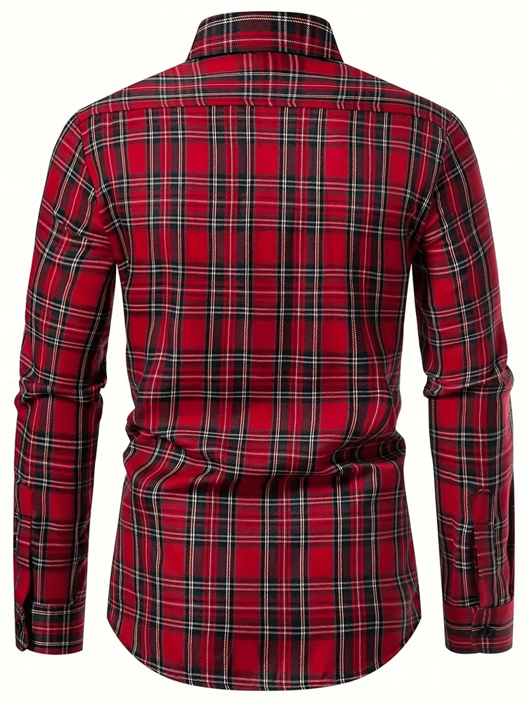 Camisa a cuadros ejecutivo de manga larga para hombre