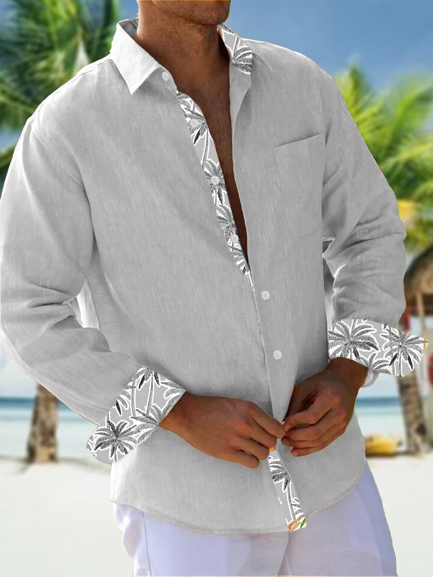 Camisa casual Holiday Contrast estampado para hombre