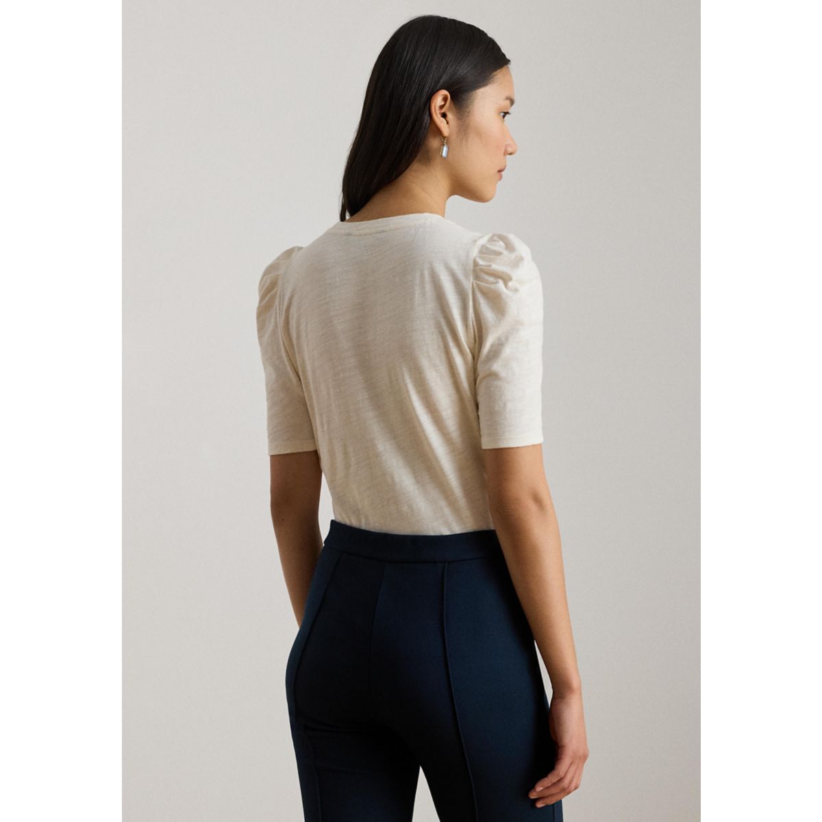 Women's Slub Jersey Puff-Sleeve Top - 2