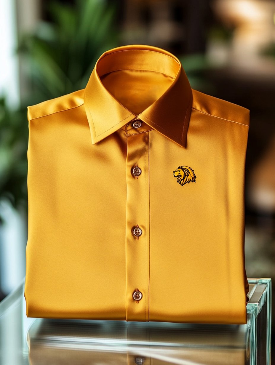 Camisa satén Luxe de manga larga con botones para hombre