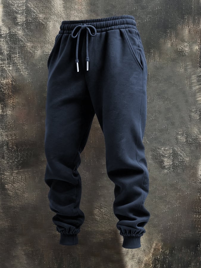 Sudadera retro Stitching Contrast Color Hooded casual Suit para hombre
