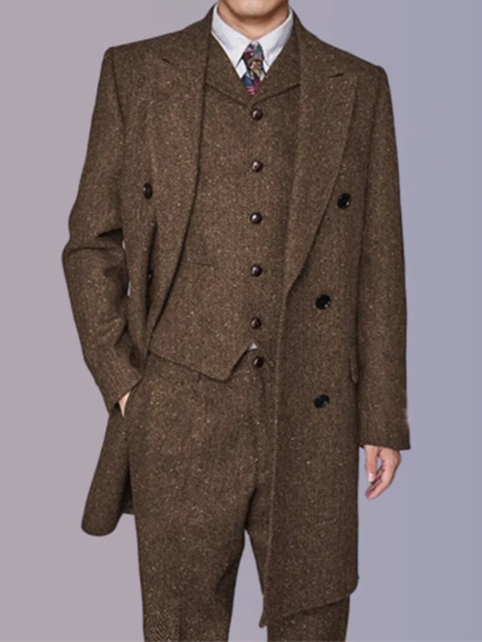 Ejecutivo Single-Breasted de color sólido Three-Piece Suit para hombre