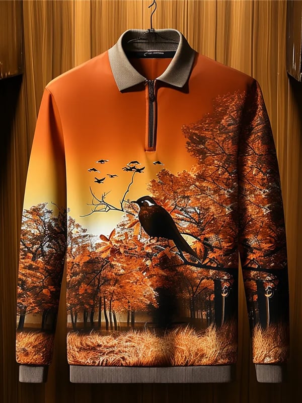 Camisa polo ejecutivo clásico rayas estampado cierre para hombre