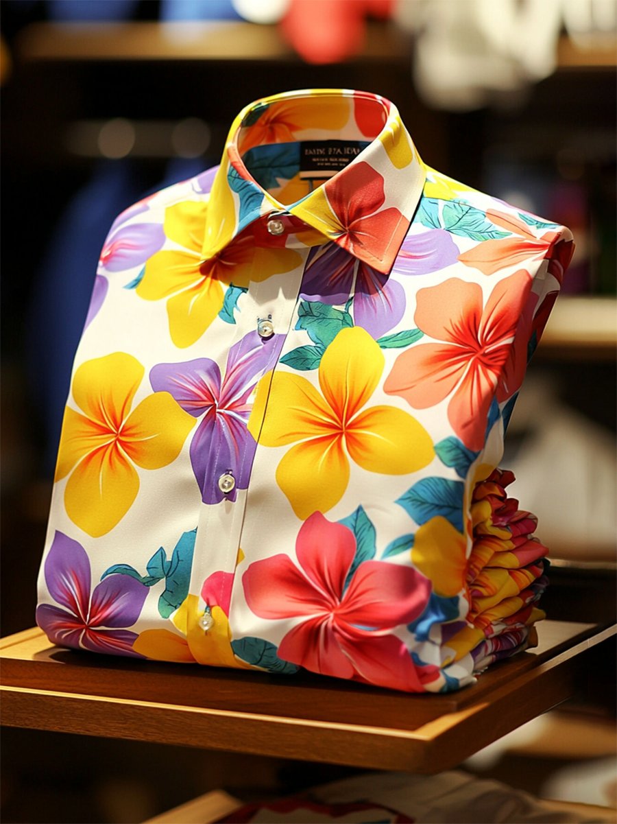 Camisa satén Luxe de manga larga con botones para hombre