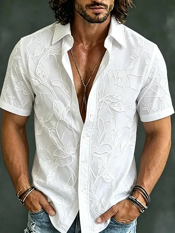 para hombre floral Pattern Art Print casual camisa