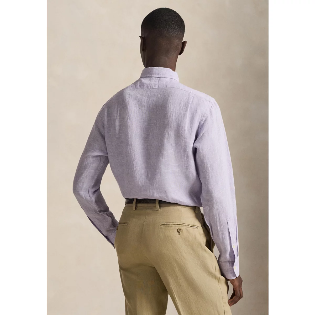 Men's Classic Fit Houndstooth Linen Shirt - 2