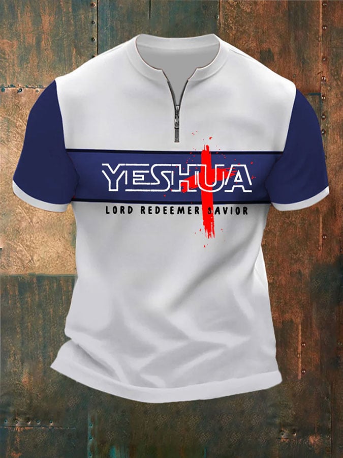 Camisa polo retro Jesus faith gráfico estampado para hombre