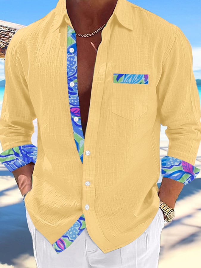 Camisa Hawaii estampado de moda Vacation And casual (With Pockets) para hombre