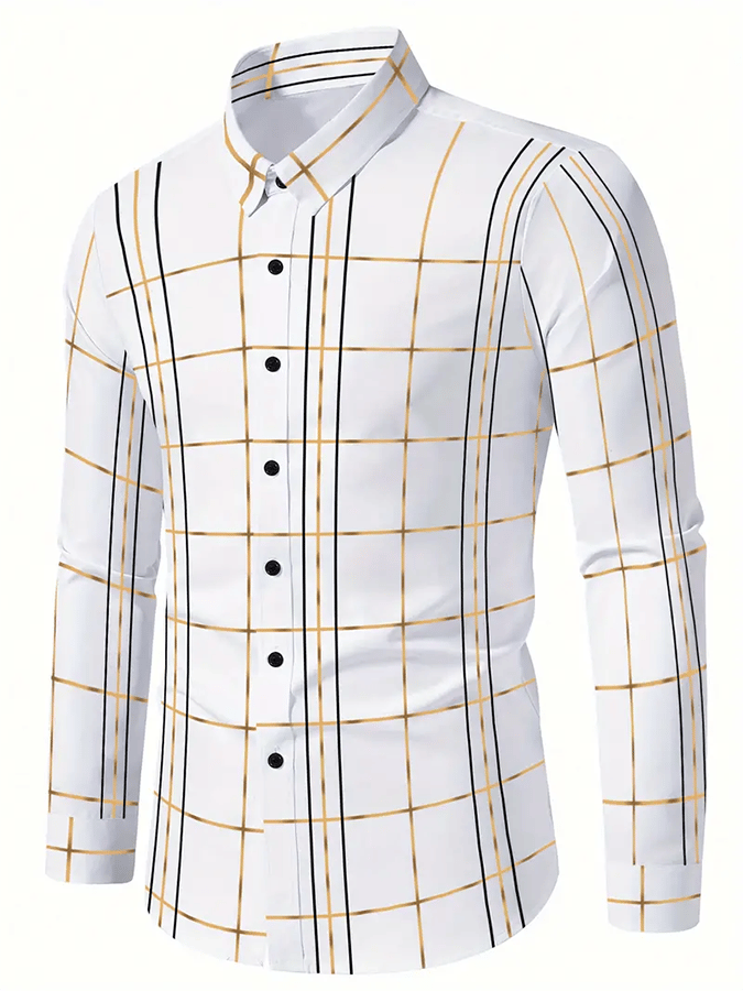 Camisa a cuadros ejecutivo casual para hombre