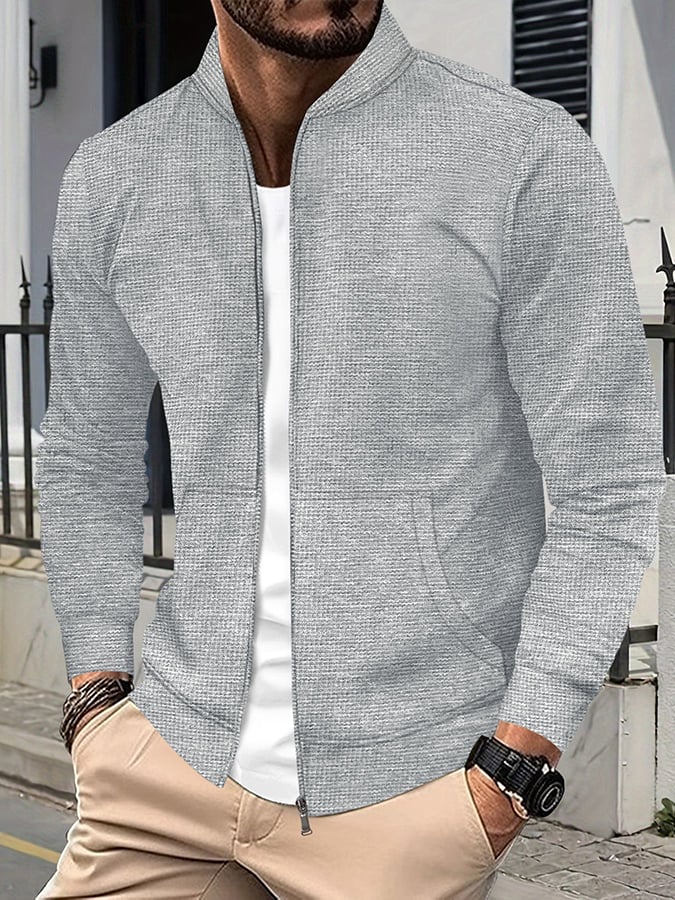 Chaqueta vintage Waffle Zip Comfort para hombre