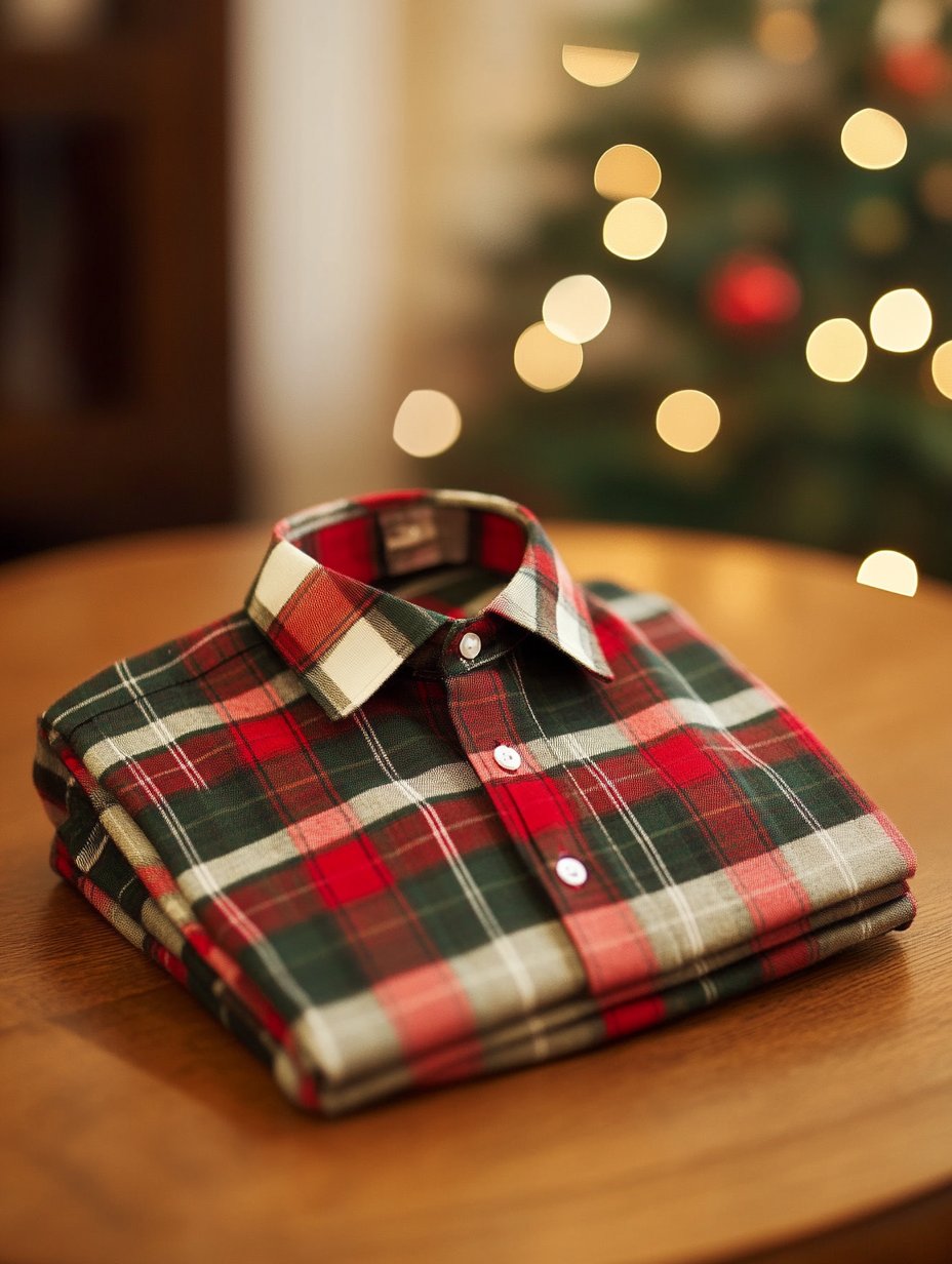 Camisa Christmas ejecutivo de lujo de manga larga para hombre