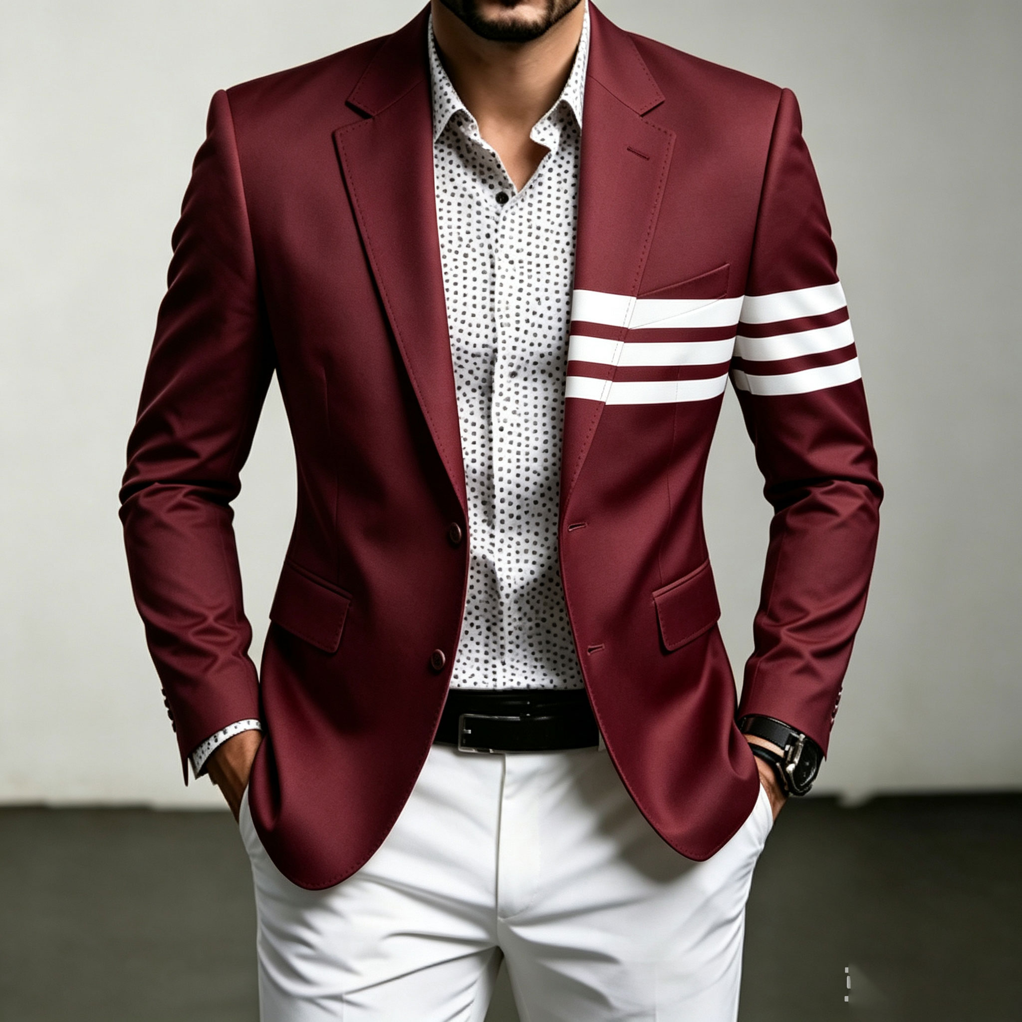 para hombre Red estampado saco