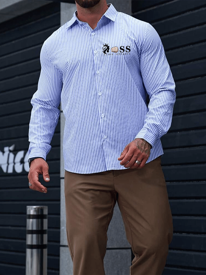 Camisa a rayas ejecutivo casual para hombre
