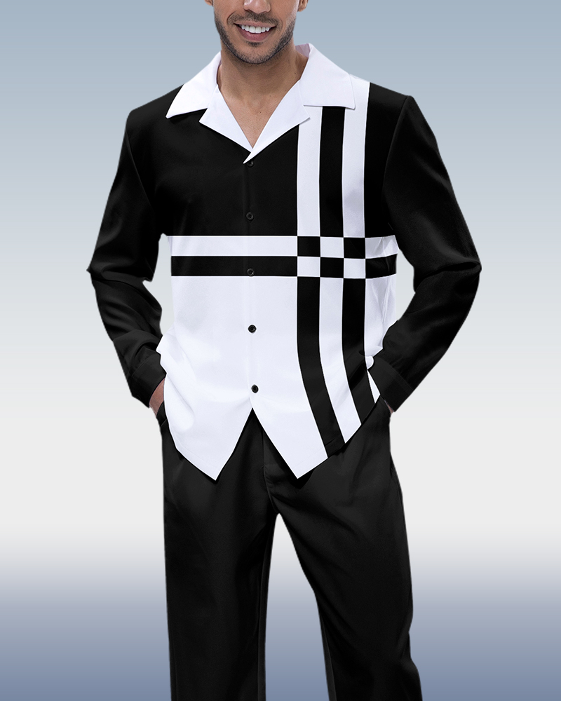 Suitmens a cuadros estampado de manga larga Walking Suit 190 para hombre