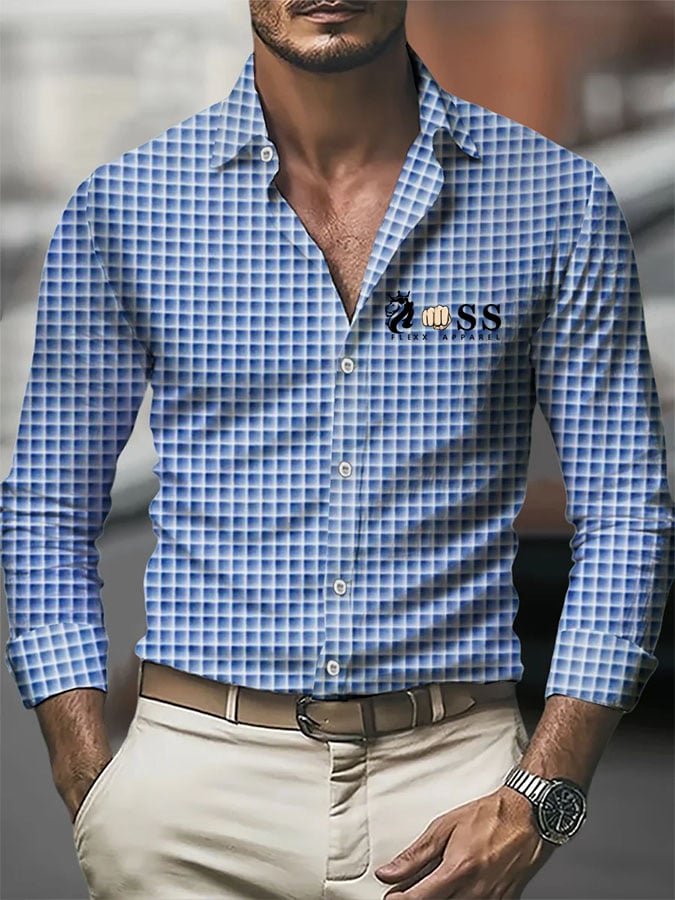 Camisa casual ejecutivo LOGO design estampado de manga corta para hombre