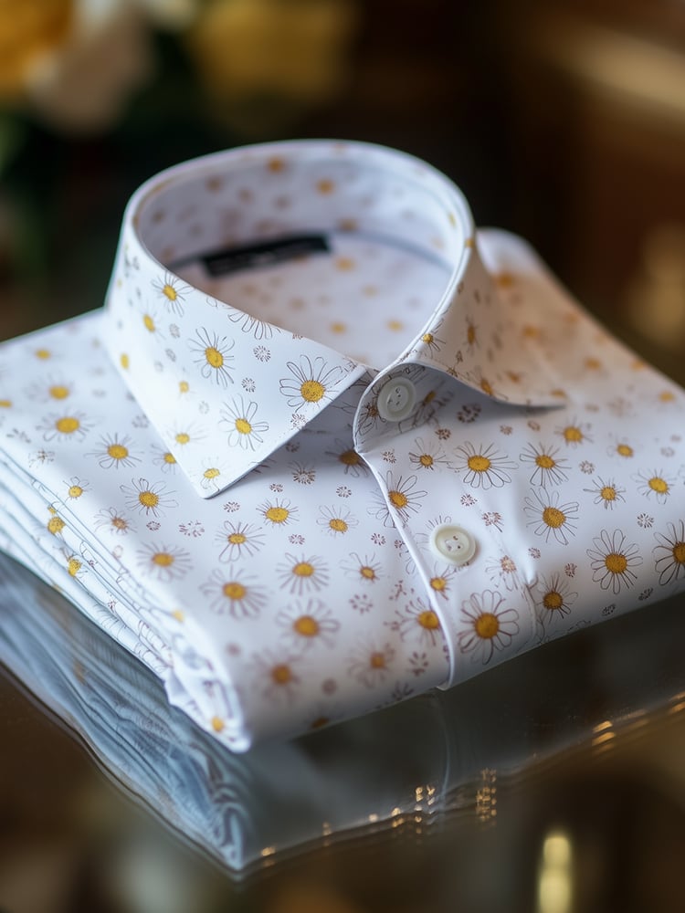 Camisa ejecutivo casual solapa de manga corta para hombre