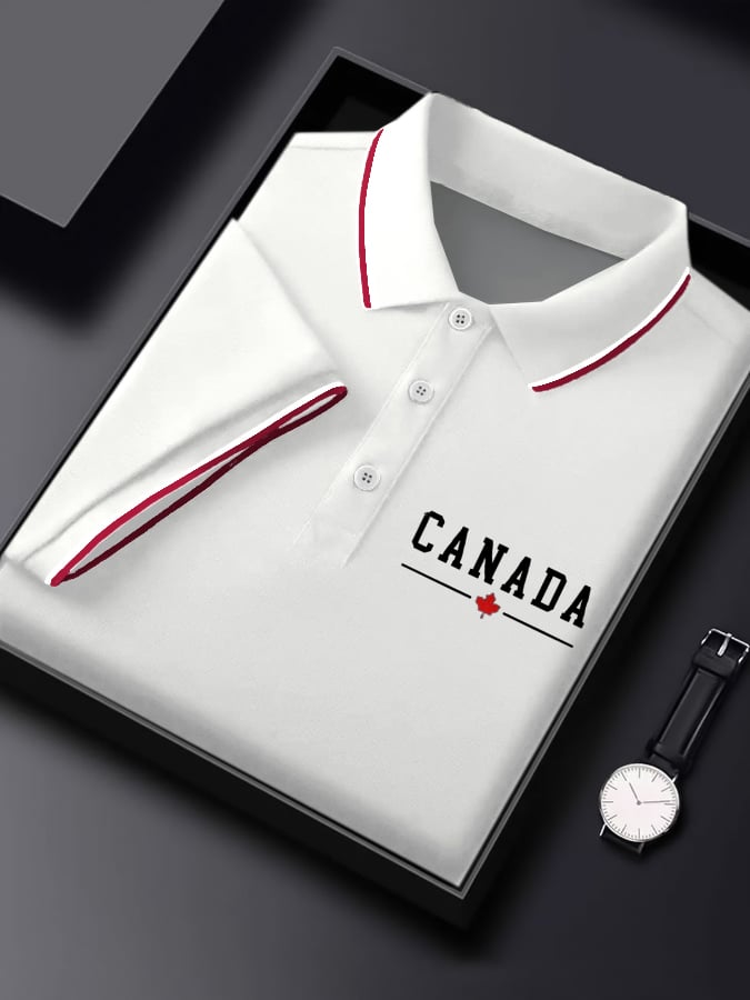 Casual Canadian Contrast Polo para hombre