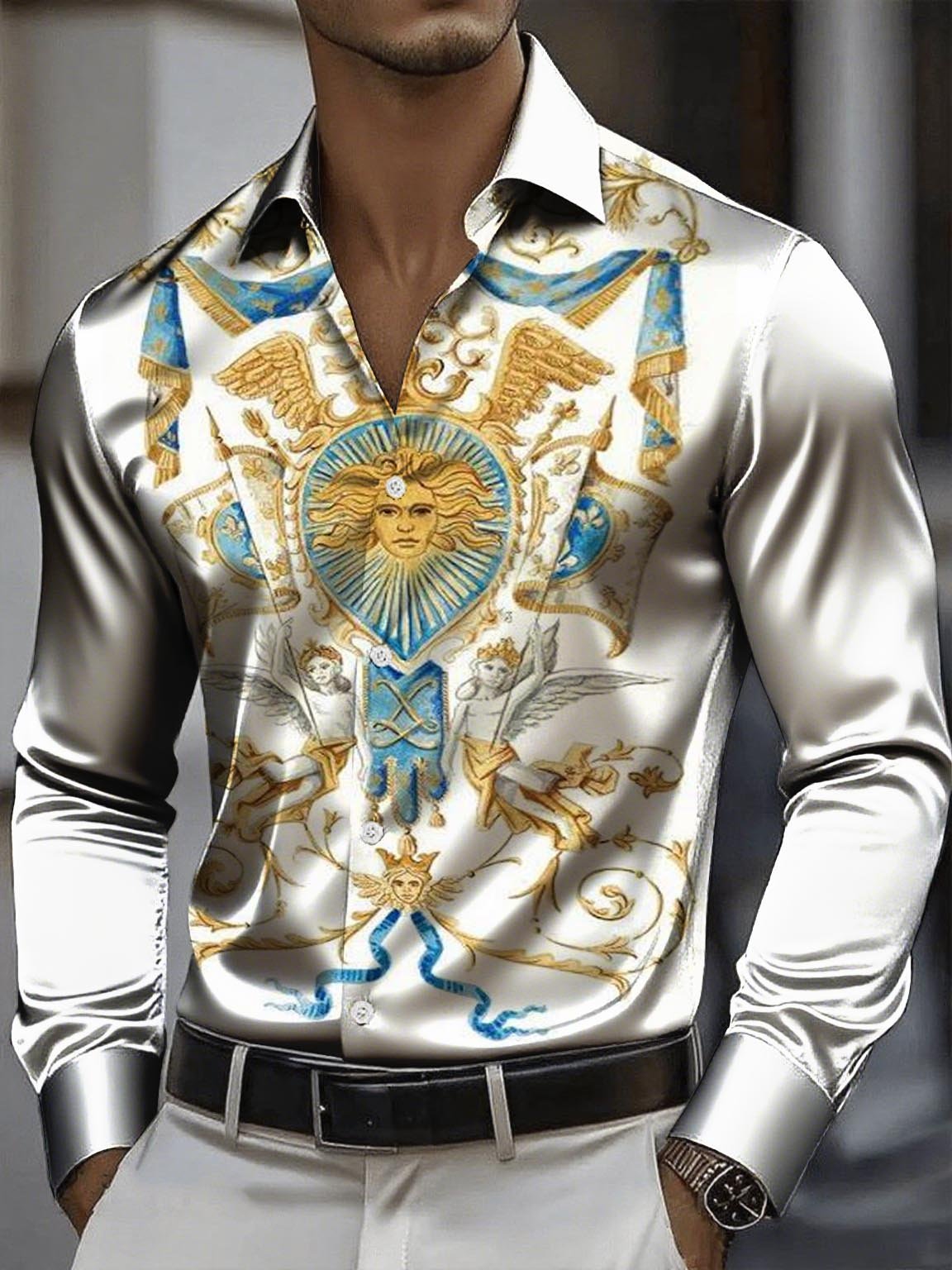 Camisa elegante And clásico ejecutivo de manga larga para hombre