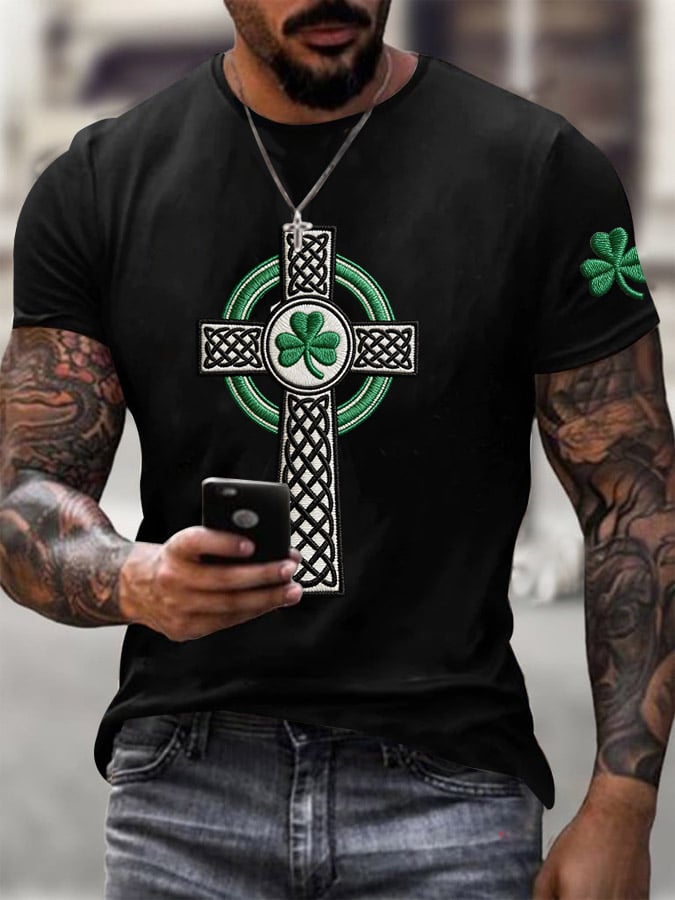 Camiseta St. Patrick's Day estampado Round Neck para hombre