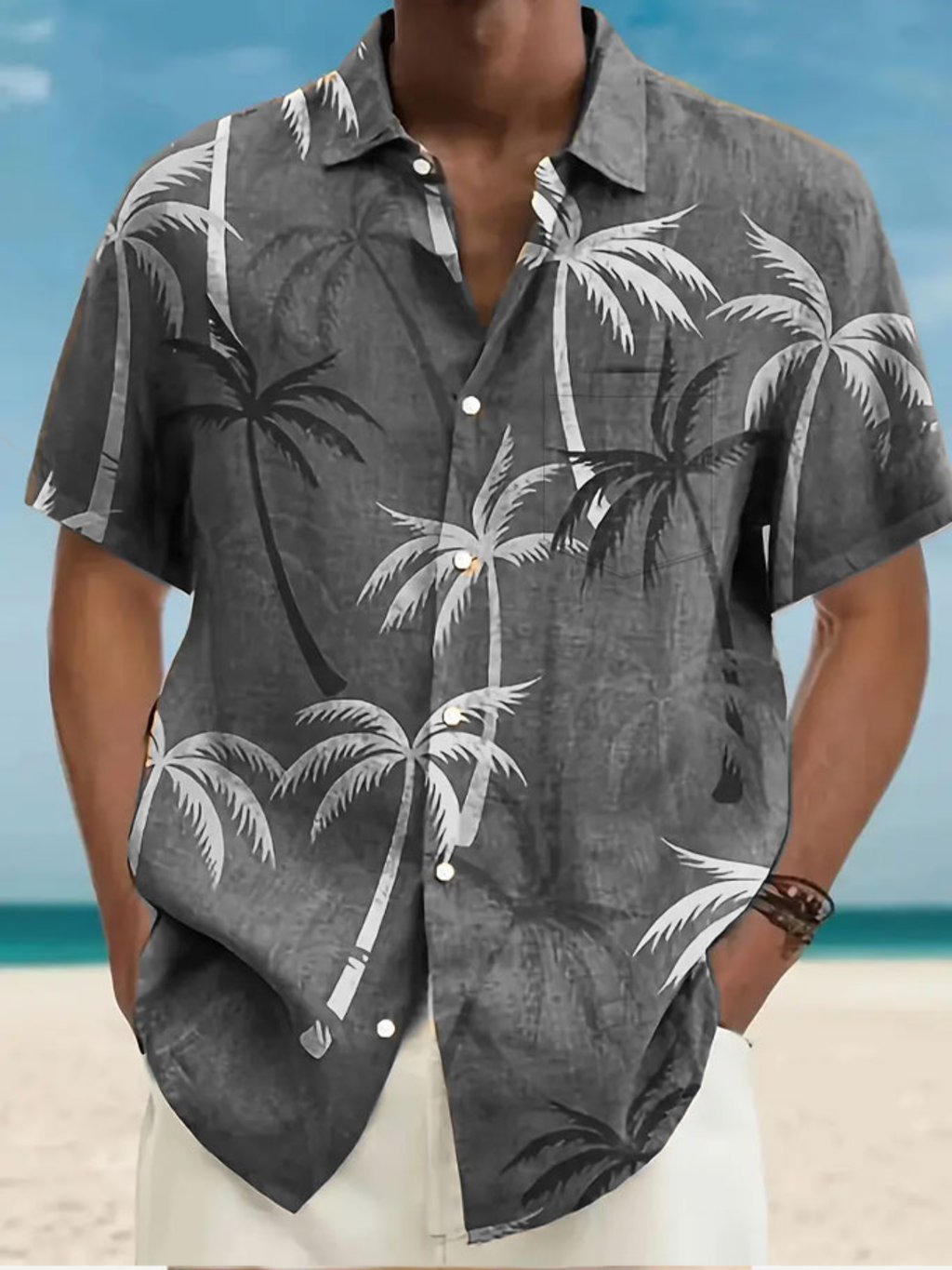 Resort Style rayas Princamiseta para hombre