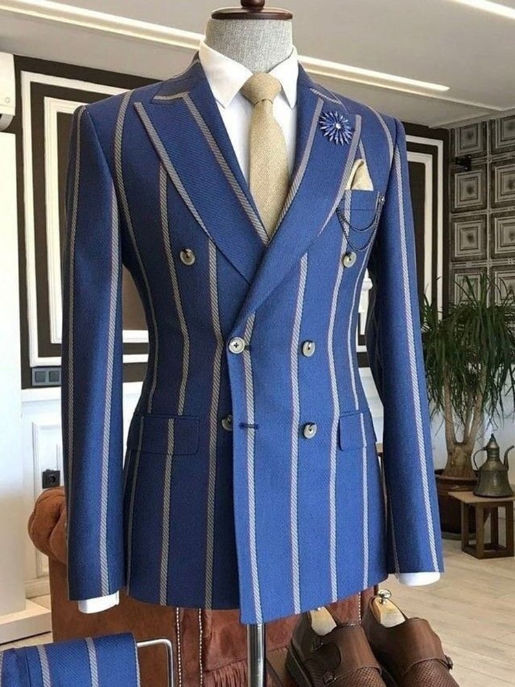 Man de lujo ejecutivo rayas sacos para hombre