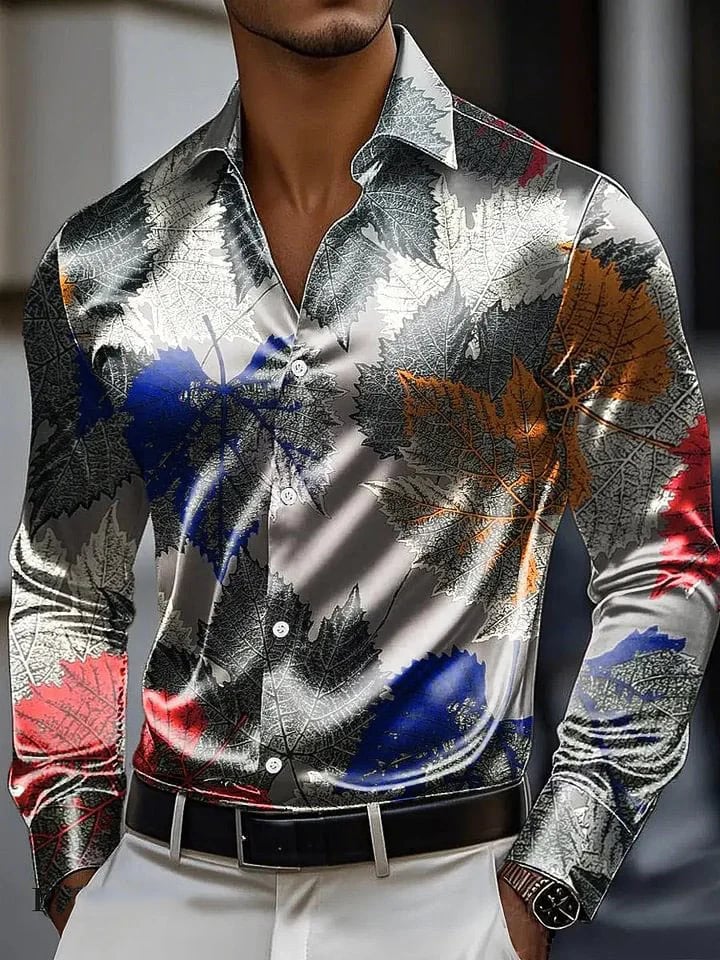 Camisa vintage de manga larga para hombre