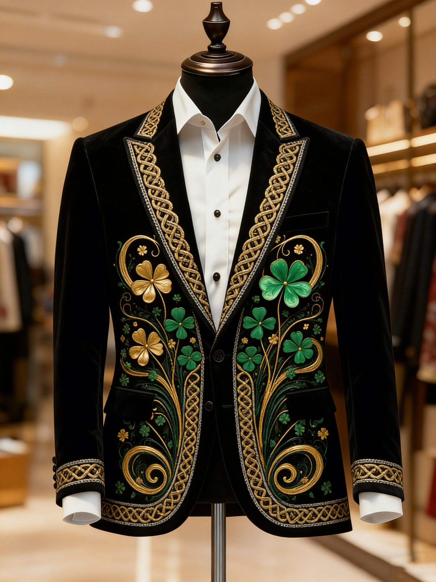 Casual Notch solapa Lucky Celtic knots Shamrock St Patrick's Day estampado sacos para hombre