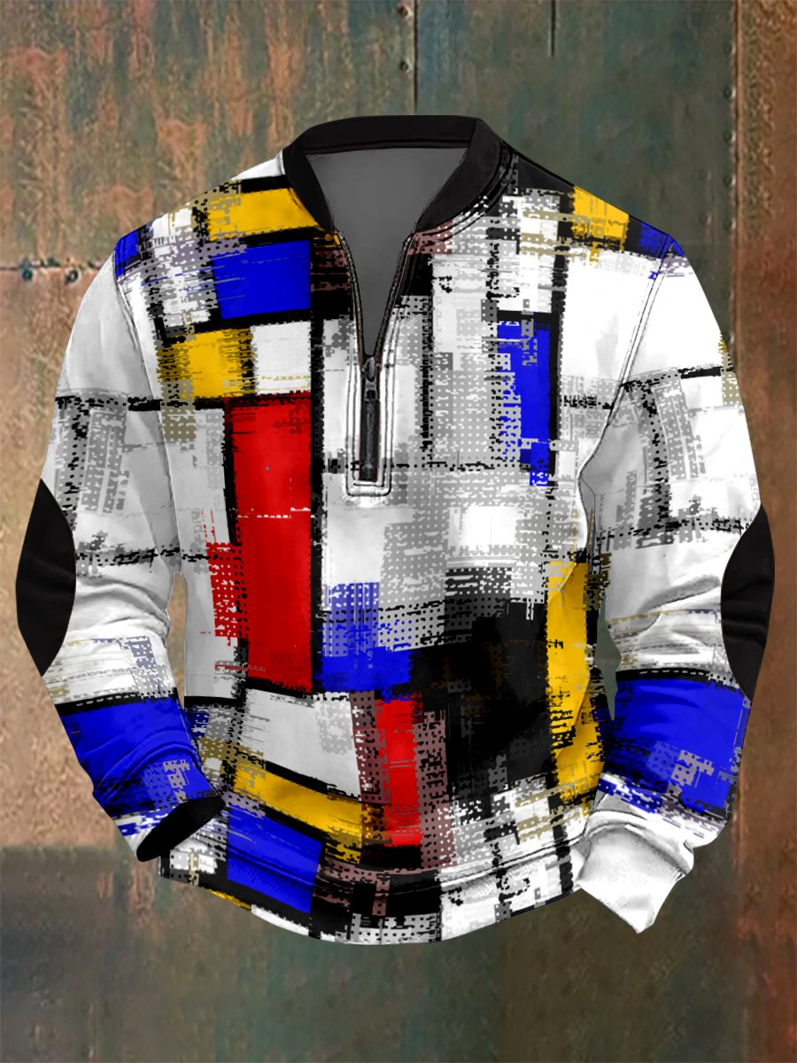 Sudadera hawaiano Abstract geométrico estampado para hombre