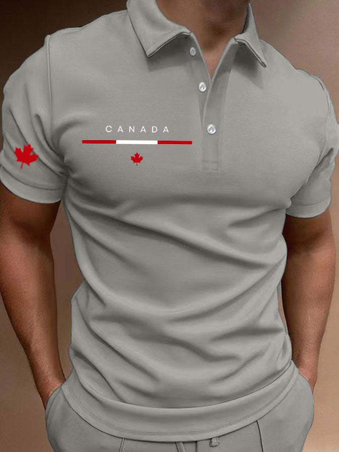 Camisa polo Canada estampado para hombre