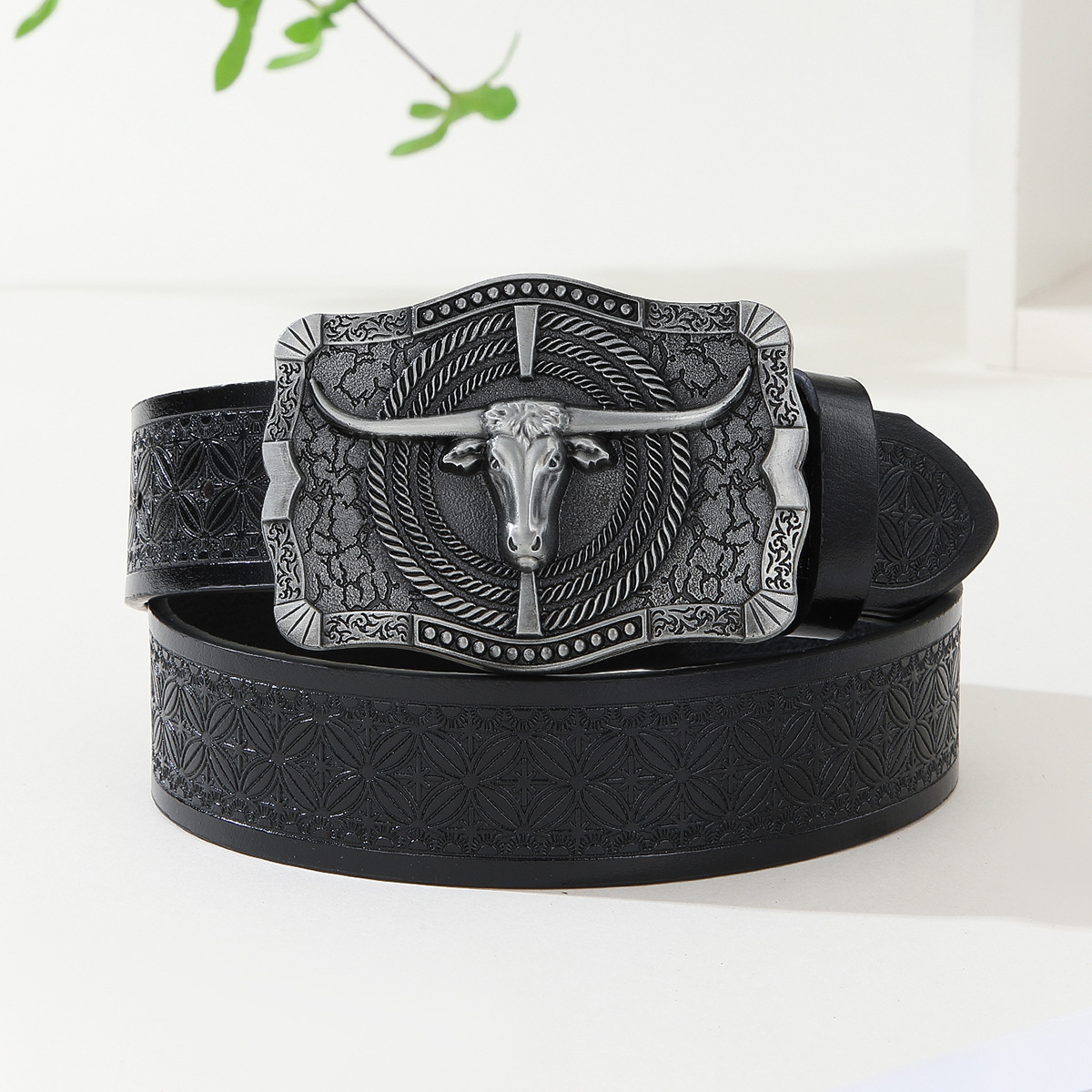 Cinturón 2025 Trendy retro Western mezclilla para hombre