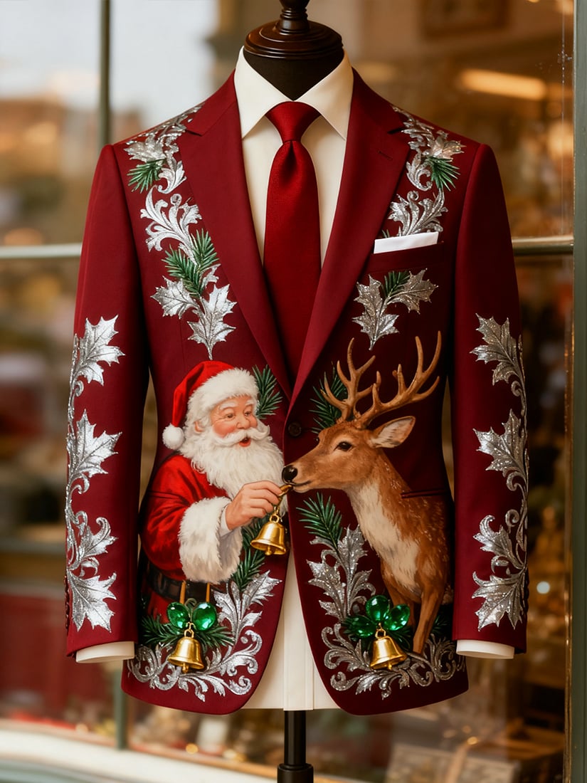 Ejecutivo casual Christmas Suit Outerwear para hombre