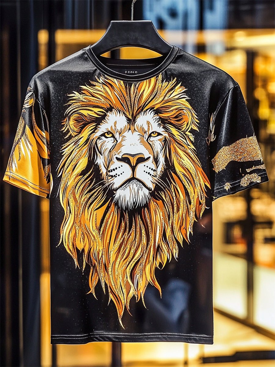 Camiseta ejecutivo de lujo estampado de algodón de manga corta para hombre