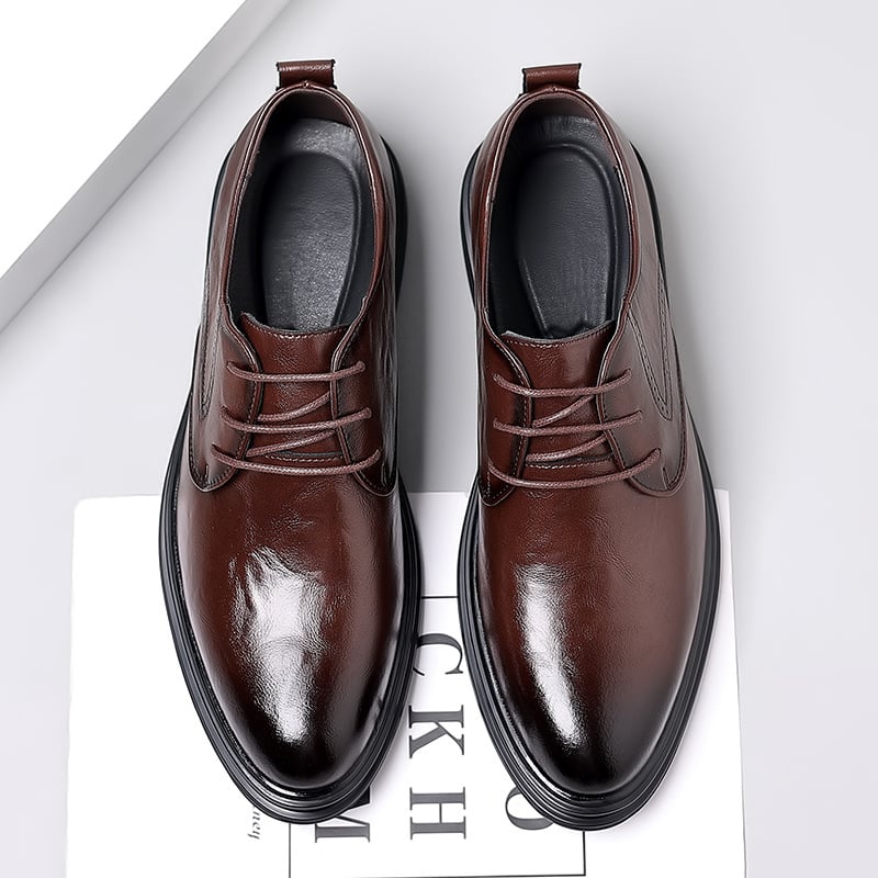 Zapatos ejecutivo casual British Pointed cuero para hombre