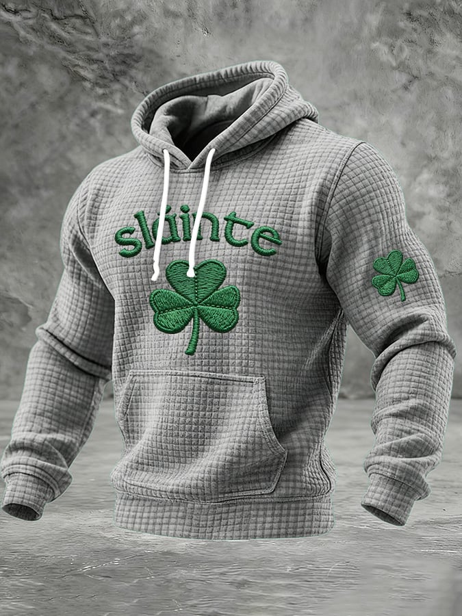 Sudadera St. Patrick estampado Checkered Fabric Hooded para hombre