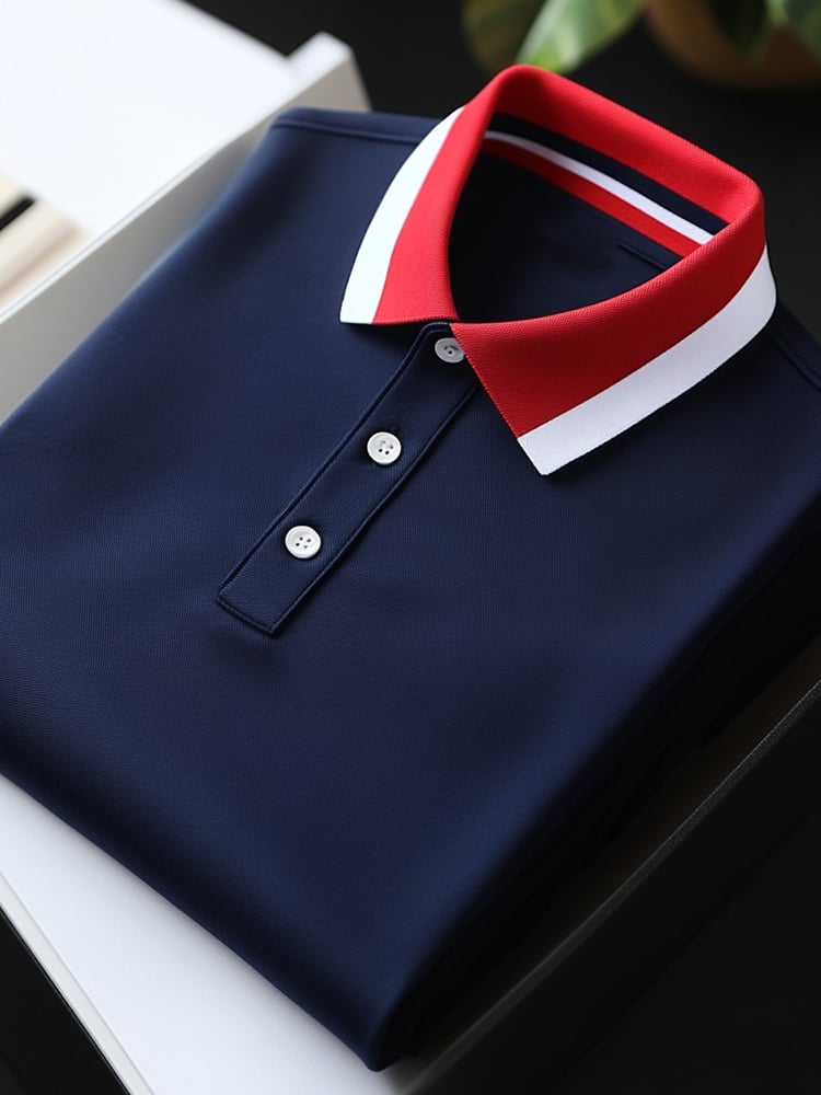 Camisa polo ejecutivo casual Button de manga corta para hombre