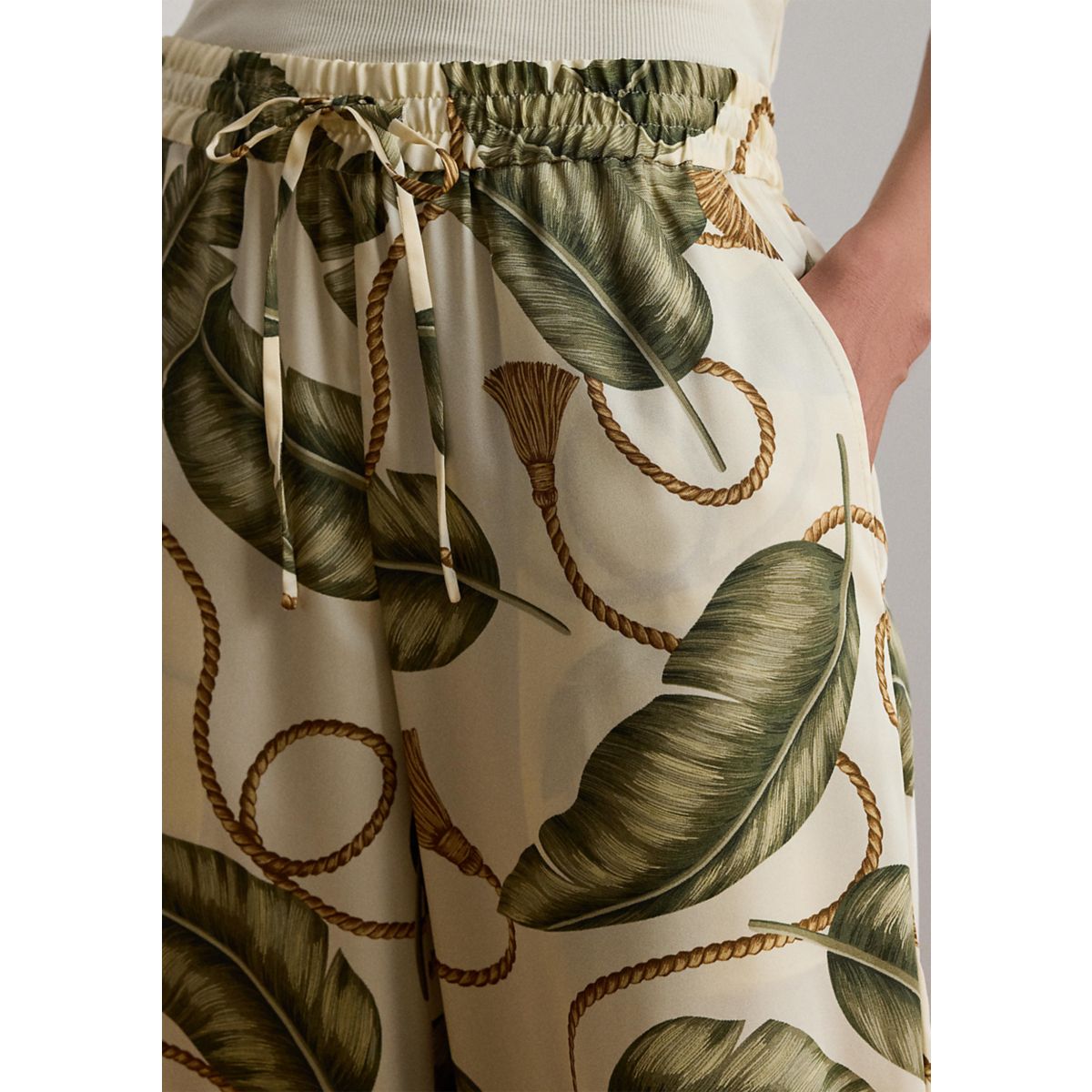 Rope-Print Twill Wide-Leg Pants - 3