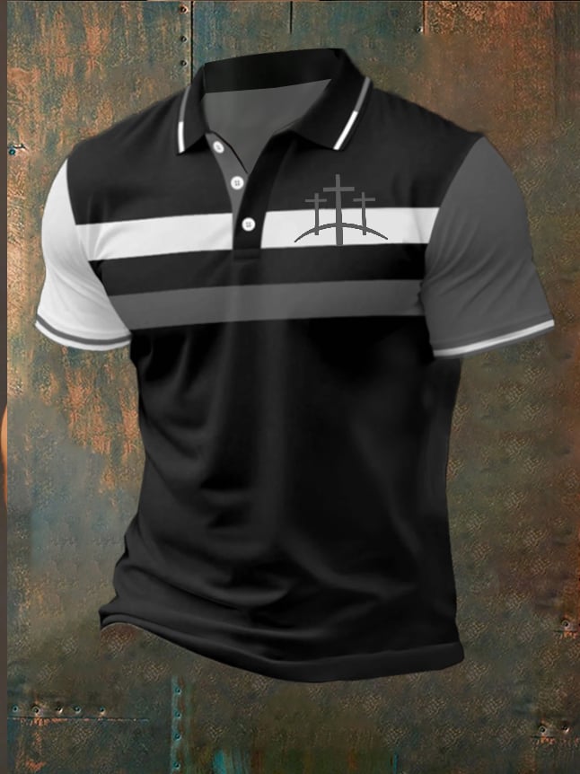 De moda casual Faith Contrast Color Polo para hombre