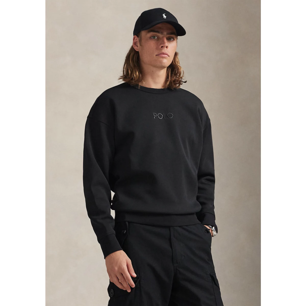 Relaxed Fit Logo Double-Knit Sweatshirt - 7