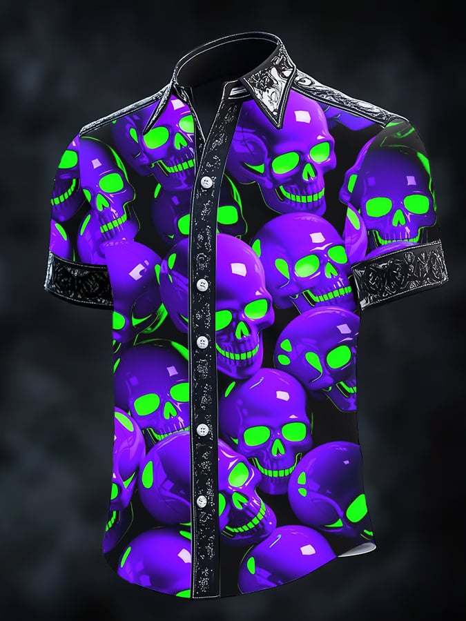 Camisa retro Gothic Dark para hombre