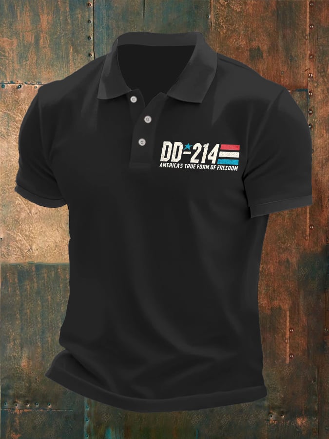 Camisa polo Man's vintage Independence Day DD-214 America's True Form Of Freedom estampado