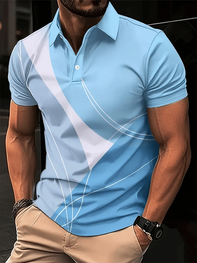 Camisa polo Golf casual estampado casual para hombre